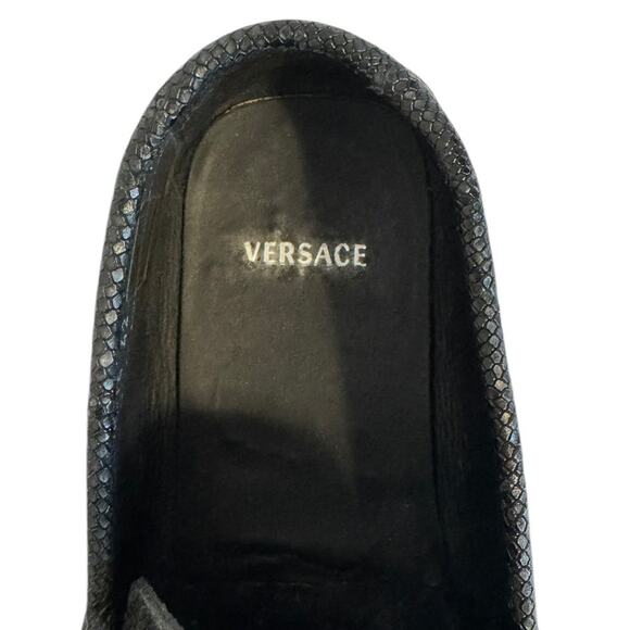 Mens Versace Medusa Black Snakeskin Leather Loafers  EU42 US 9 main image 12